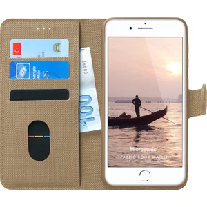 Apple iPhone Se 2022 Kılıf Fabric Book Wallet Gold