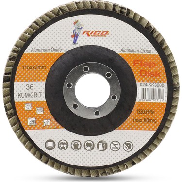 Rico Avuç Içi Taşlama Flap Disk Zımpara 115 mm 36 Kum Fiyatı