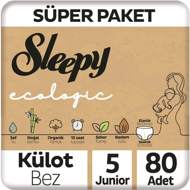 Sleepy Ecologic Süper Paket Külot Bez 5 Numara Junior