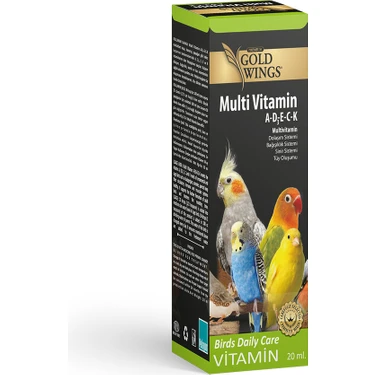 Gold Wings GWP Kuşlar İçin Multivitamin 20 ml Sağlıklı Tüyler ve Canlılık