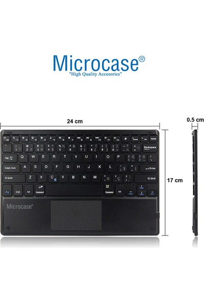 Microcase Samsung Galaxy Tab A8 SM-X200 10.5 (2021) Bluetooth Touchpad Klavye + Standlı Kılıf - Bkk5