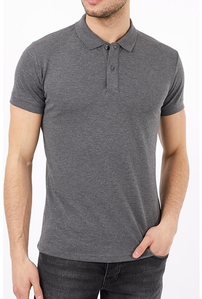 Belifanti Collection Erkek Polo Yaka Tişört T-Shirt Füme