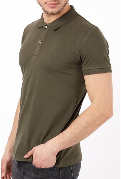 Belifanti Collection Erkek Polo Yaka Tişört T-Shirt Haki