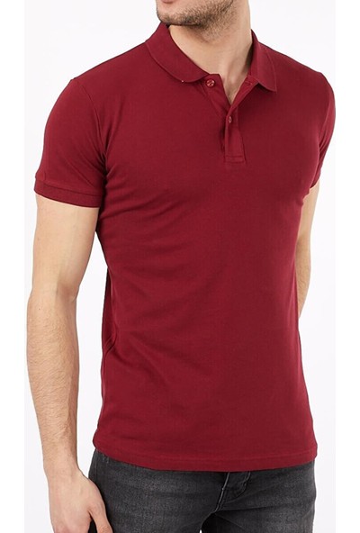 Belifanti Collection Erkek Polo Yaka Tişört T-Shirt Bordo