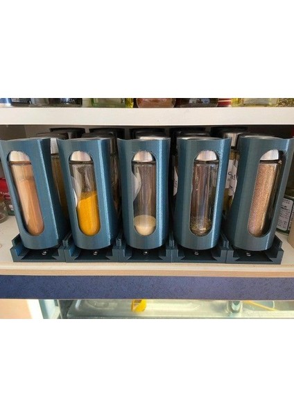 Baharat Rafı Çekme 4 Ikea Spice Kavanozları Plastik Aparat