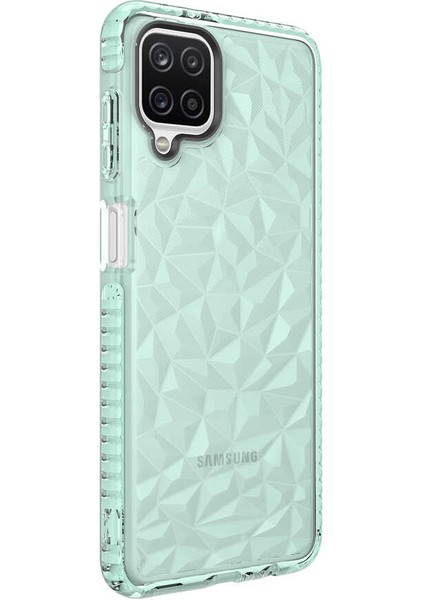 Samsung Galaxy A12 Kılıf Buzz Prizmatik Desenli Silikon Kapak