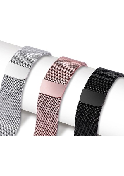 Apple Watch Seri 10 46MM, Seri 9/8/7/6/se/5/4/3 Milano Loop Metal Hasır Kordon 45MM 44MM 42MM Uyumlu (Siyah)