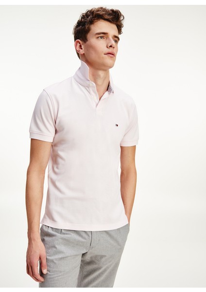 Polo Yaka Regular Fit Düz Pembe Erkek T-Shirt - MW0MW17770TOG