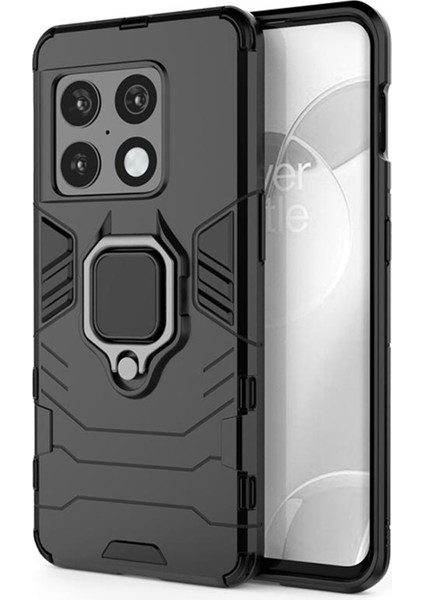 Oneplus 10 Pro Batman Serisi Yüzük Standlı Armor Kılıf - Siyah