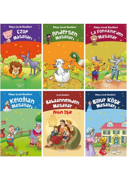 Çocuklar Için Masal Kitapları - Masallar Seti (6 Kitap) (Ciltli)