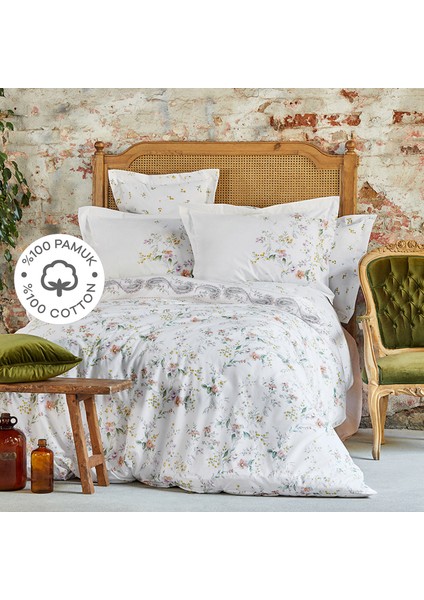 Senon Pembe Çift Kişilik Doğal Pamuk Nevresim Takımı