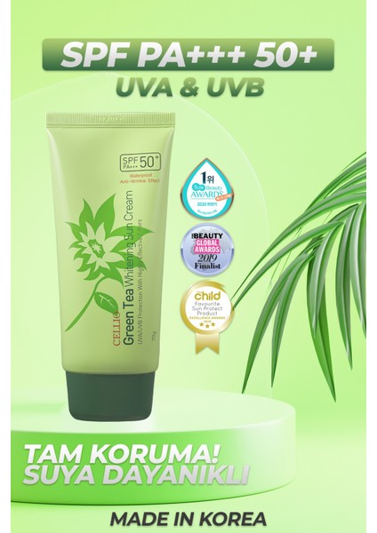 Green Tea Yatıştırıcı Leke ve Iz Karşıtı Koruyucu SPF50+ Pa Güneş Koruyucu Krem