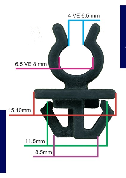 Honda - Toyota - Hyundai - Motor Kaput Şiş Tutucu Klipsi - 90672-SJ4-013 - 53452-90351 10 Adet