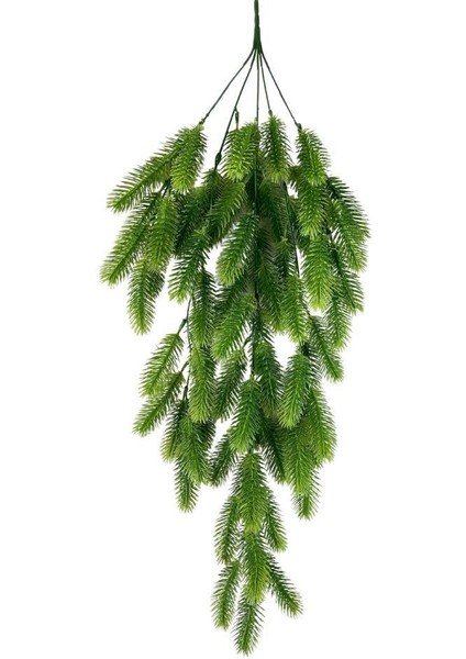Yapay Çiçek Sarkan Çiçek Yeşil Çam Iğneli Ponpon Yapay Sarmaşık 70*30CM Uv Katkılı Güneşe Dayanıklı
