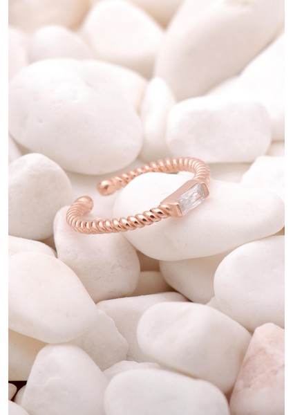 Baget Sarma Rose Gümüş Tasarım Yüzük 3484 fırsatları