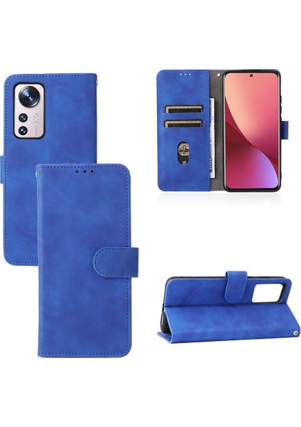 Cilt Xiaomi Mi 12 5g Mavi Için Pu Telefon Kılıfı fiyatları