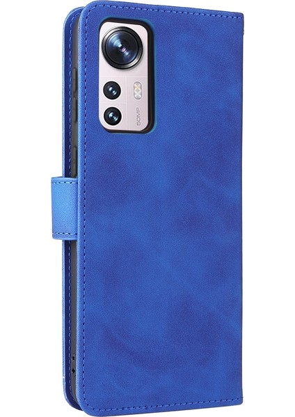 Cilt Xiaomi Mi 12 5g Mavi Için Pu Telefon Kılıfı modelleri