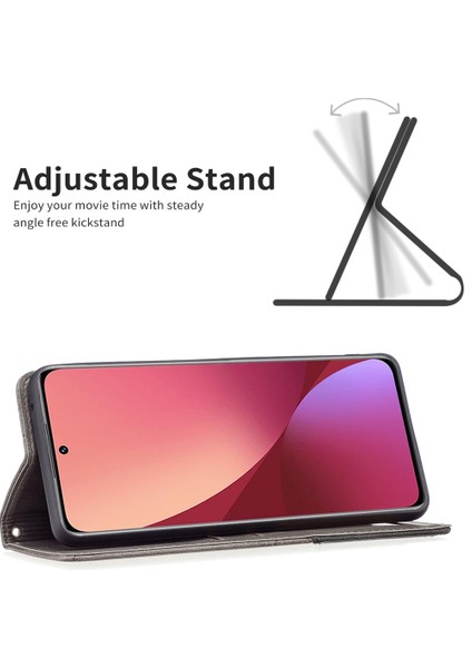 Xiaomi Mi 12 Gri Için Prizmatik Deri Kılıf fırsatları