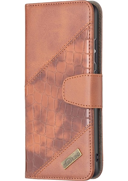 Xiaomi Mi 12 Kahverengi Için Timsah Doku Deri Kılıf