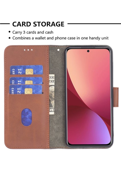 Xiaomi Mi 12 Kahverengi Için Timsah Doku Deri Kılıf fırsatları