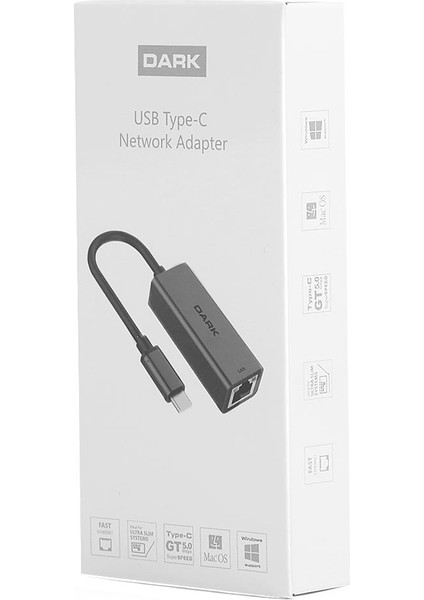 Usb3.1 Type-C To 10/100 Lan Ethernet Adaptör (DK-NT-U31LAN)