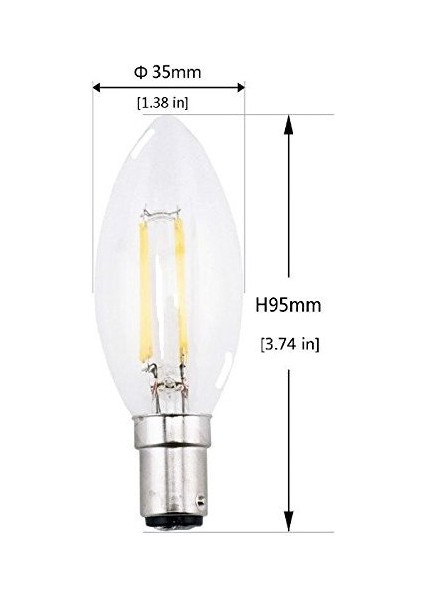 4'lü LED Şamdan Ampul Sıcak Beyaz (Yurt Dışından)