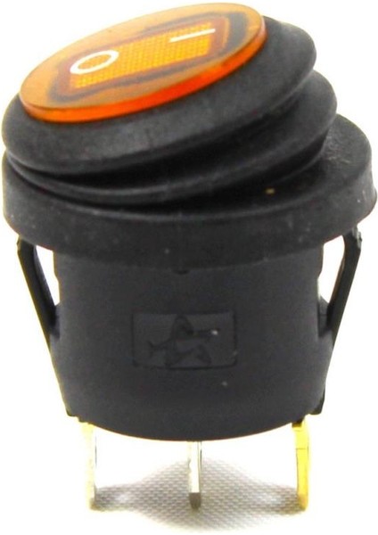Yuvarlak Körüklü Işıklı Anahtar 10 Adet Turuncu, On-Off 3 Pin - Düğme Buton Switch fiyatları