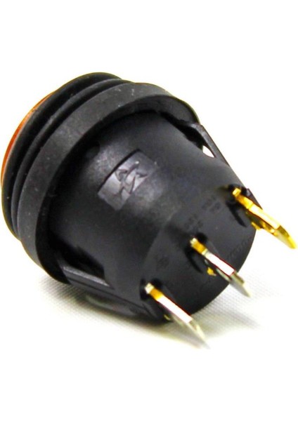 Yuvarlak Körüklü Işıklı Anahtar 10 Adet Turuncu, On-Off 3 Pin - Düğme Buton Switch modelleri