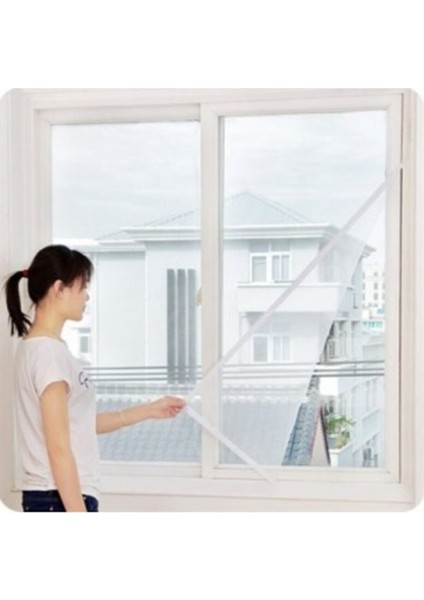 (5 Adet) 130X150 cm Hazır Pencere Sinekliği 4 mt Cırt Bant Hediye Tak Çıkar Tül Sineklik (5 Adet) 5ADET