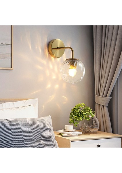 220 V E14 15 cm Pirinç Duvar Lambası - Altın (Yurt Dışından)