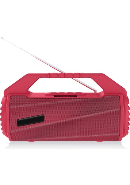 Nr- 4025FM Ekranlı Taşınabilir Tutacaklı Antenli Bluetooth Hoparlör - Kırmızı (Yurt Dışından)
