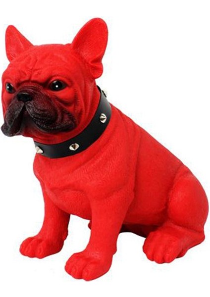 M208 Bulldog Köpeği Figürlü Sütun Kablosuz Bluetooth Hoparlör - Kırmızı (Yurt Dışından)