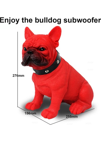 M208 Bulldog Köpeği Figürlü Sütun Kablosuz Bluetooth Hoparlör - Kırmızı (Yurt Dışından) fırsatları