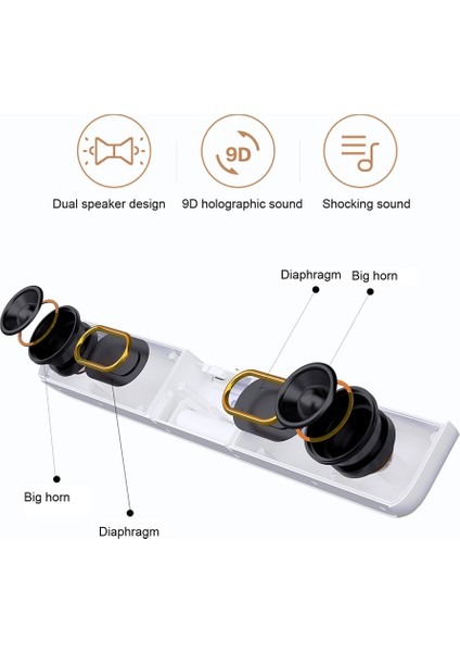 Taşınabilir Kablosuz Bluetooth Hoparlör - Beyaz (Yurt Dışından) indirimleri