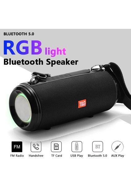 T&g TG537 Rgb Işıklı Taşınabilir Bluetooth Hoparlör - Siyah (Yurt Dışından)