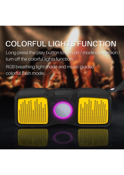 NR-9011 Taşınabilir Kablosuz Bluetooth Destekli Hoparlör - Sarı (Yurt Dışından) fırsatları