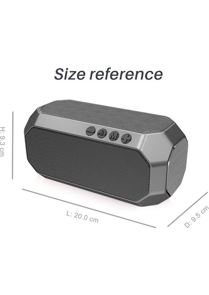 NR-4000 Tws Çokgen Şekilli Bluetooth Hoparlör - Siyah (Yurt Dışından)