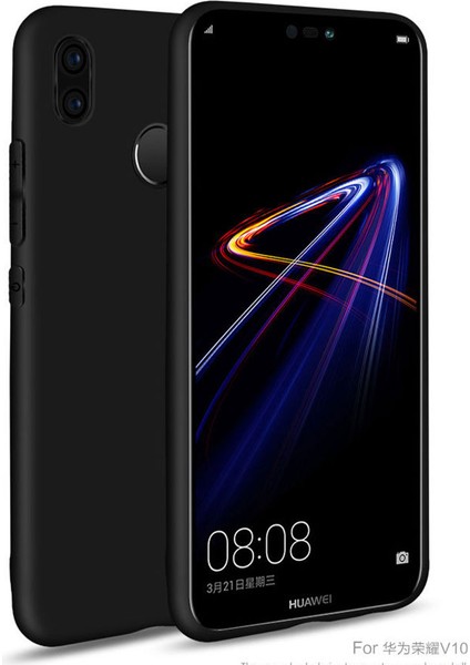 Huawei P20 Lite Kılıf Premier Mat Silikon Kılıf + Nano Cam