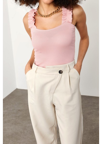 Pembe Büzgü Askılı Bluz 1YZK2-11710-20 indirimleri