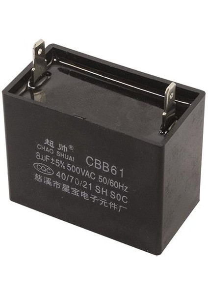 CBB61 8uf 500VAC Kutulu Kondansatör