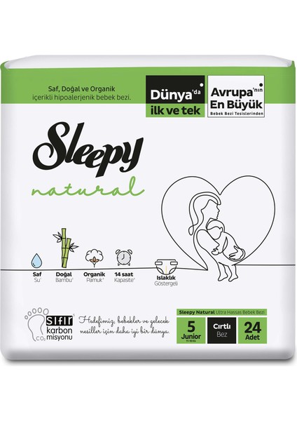 Natural Külot Bebek Bezi 5 Beden 11-18 kg 24lü