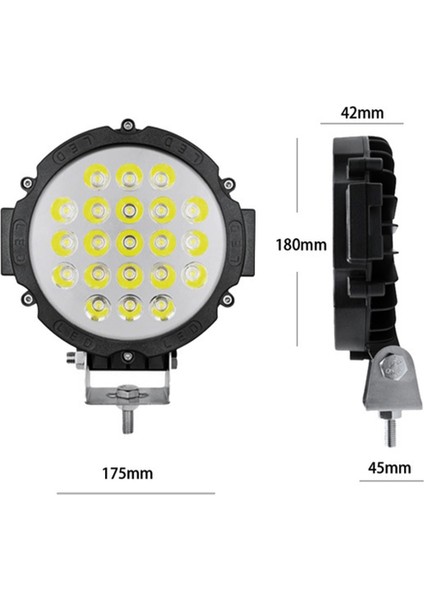 Lander 63W Off Road LED Sis Farı Tekli