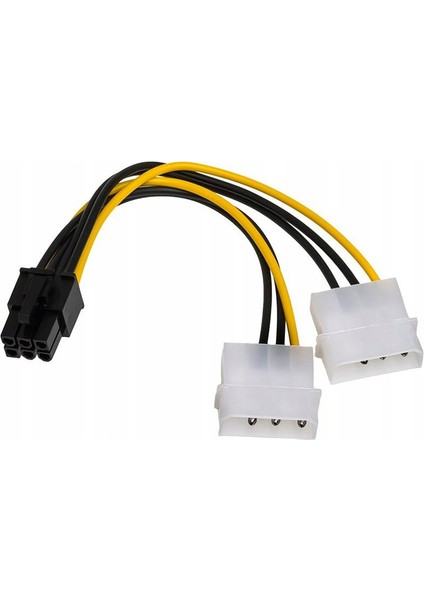 6 Pin Pci E To 2x4 Pin Molex Erkek Power Güç Kablosu 30 cm