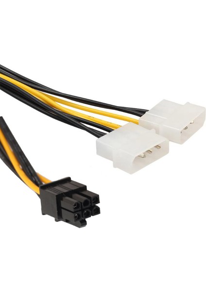 6 Pin Pci E To 2x4 Pin Molex Erkek Power Güç Kablosu 30 cm