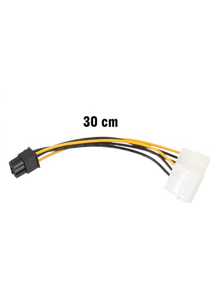 6 Pin Pci E To 2x4 Pin Molex Erkek Power Güç Kablosu 30 cm