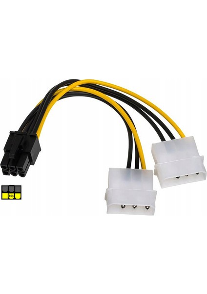 6 Pin Pci E To 2x4 Pin Molex Erkek Power Güç Kablosu 30 cm