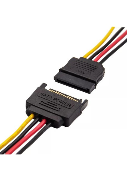 Sata Power 15 Pin Dişi Erkek Uzatma Kablosu 30 cm