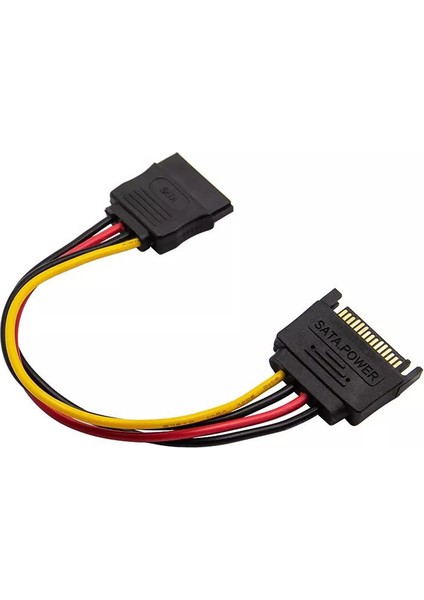 Sata Power 15 Pin Dişi Erkek Uzatma Kablosu 30 cm