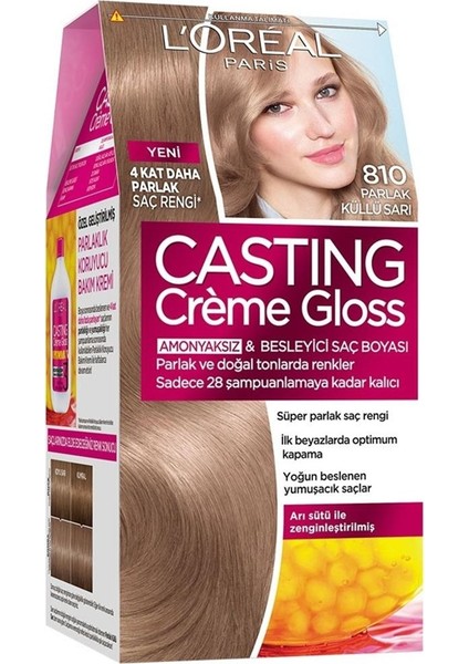 Loreal Paris Casting Creme Gloss Saç Boyası - 810 Parlak Küllü Sarı modelleri