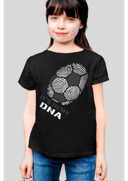 Renklerim Kartal Siyah Kısa Kollu Kız Çocuk T-Shirt
